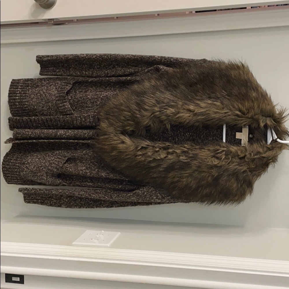 MICHAEL Michael Kors Faux Fur Cardigan